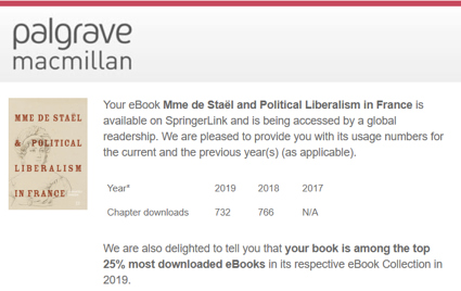 Palgrave Publishers ebook Philosophy Division Top 25% of downloads